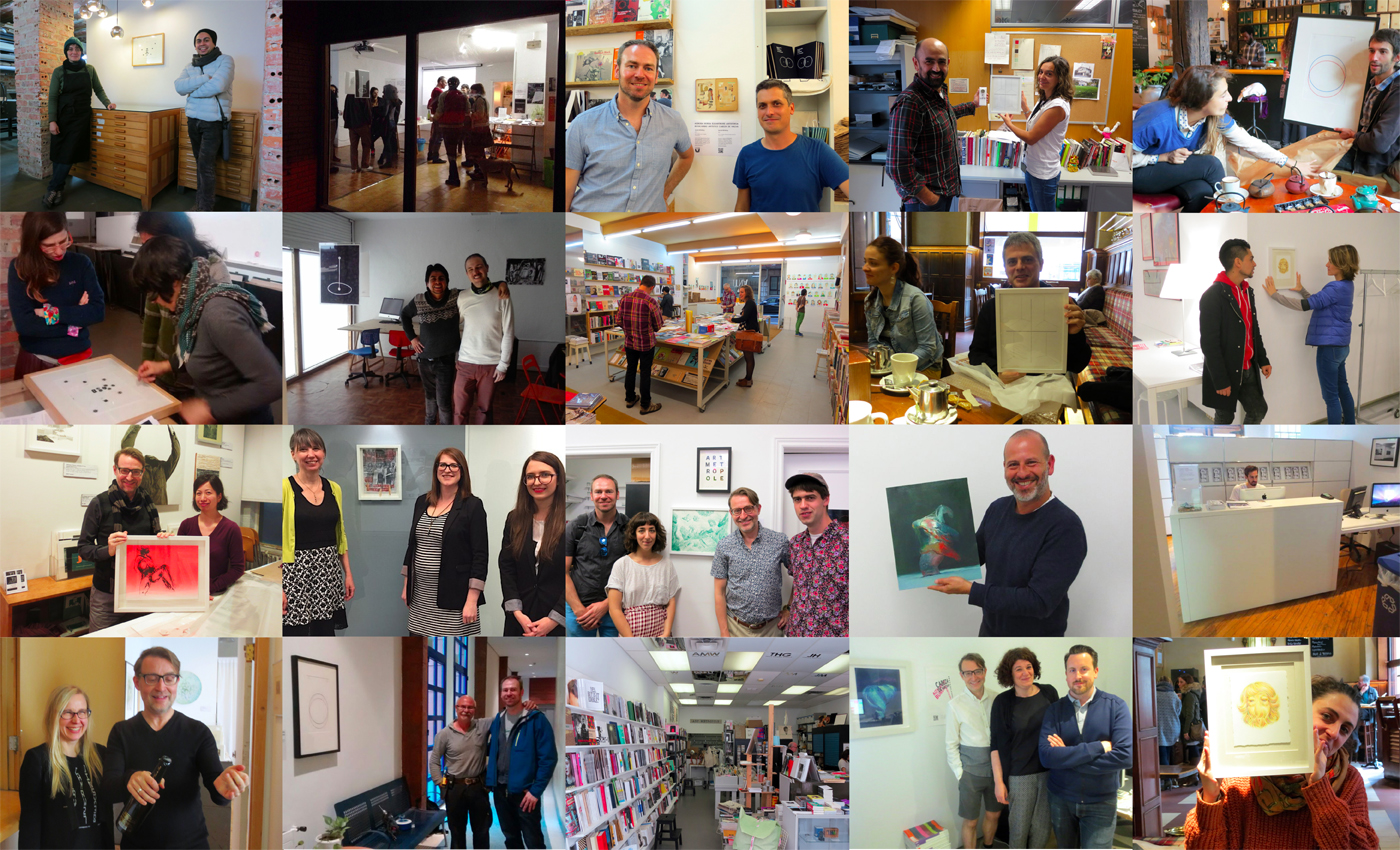 Axe Head Art Exchange participants collage