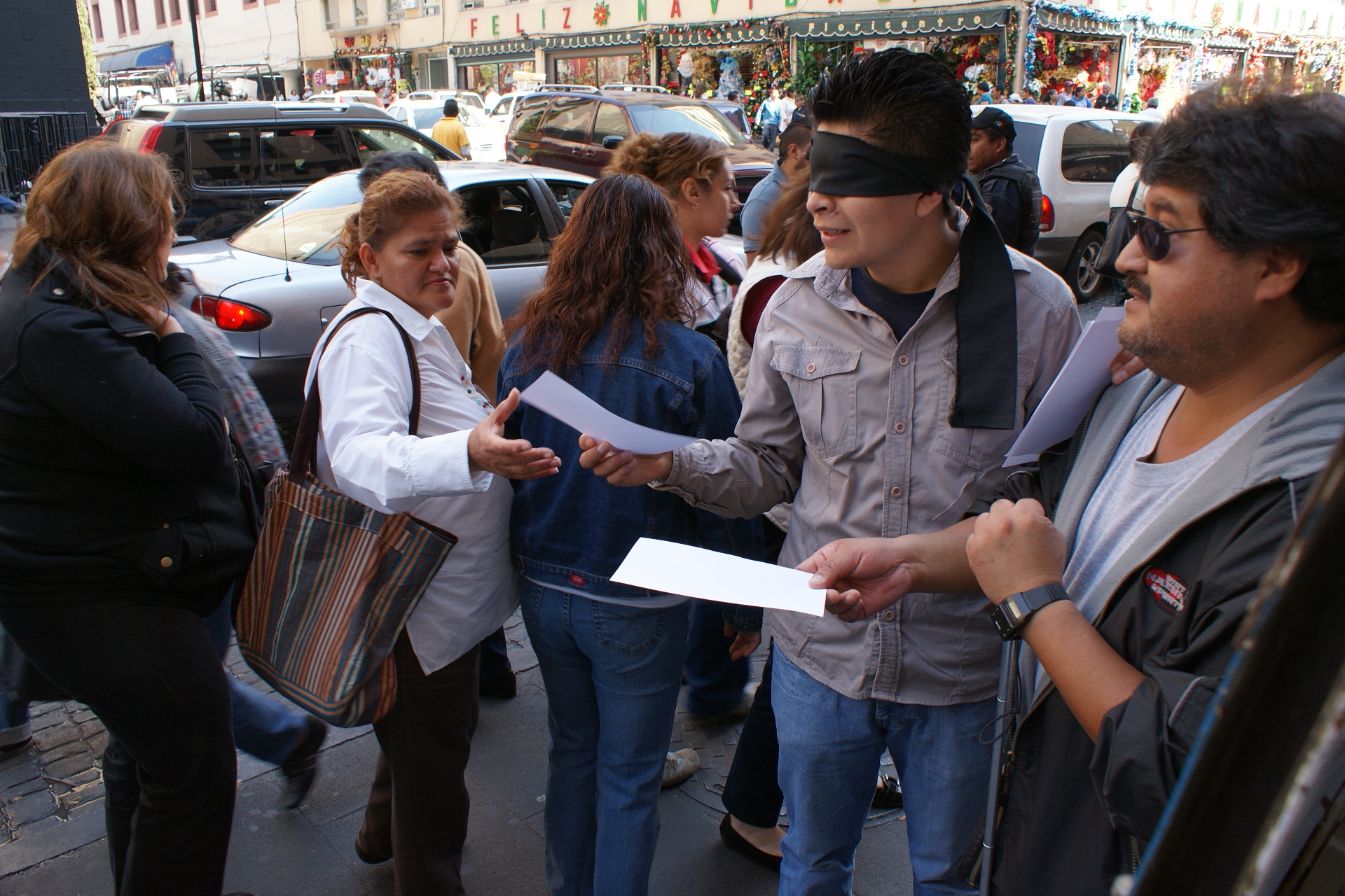 Conceptual Art for the Blind - Public Intervention with Braille Flyers