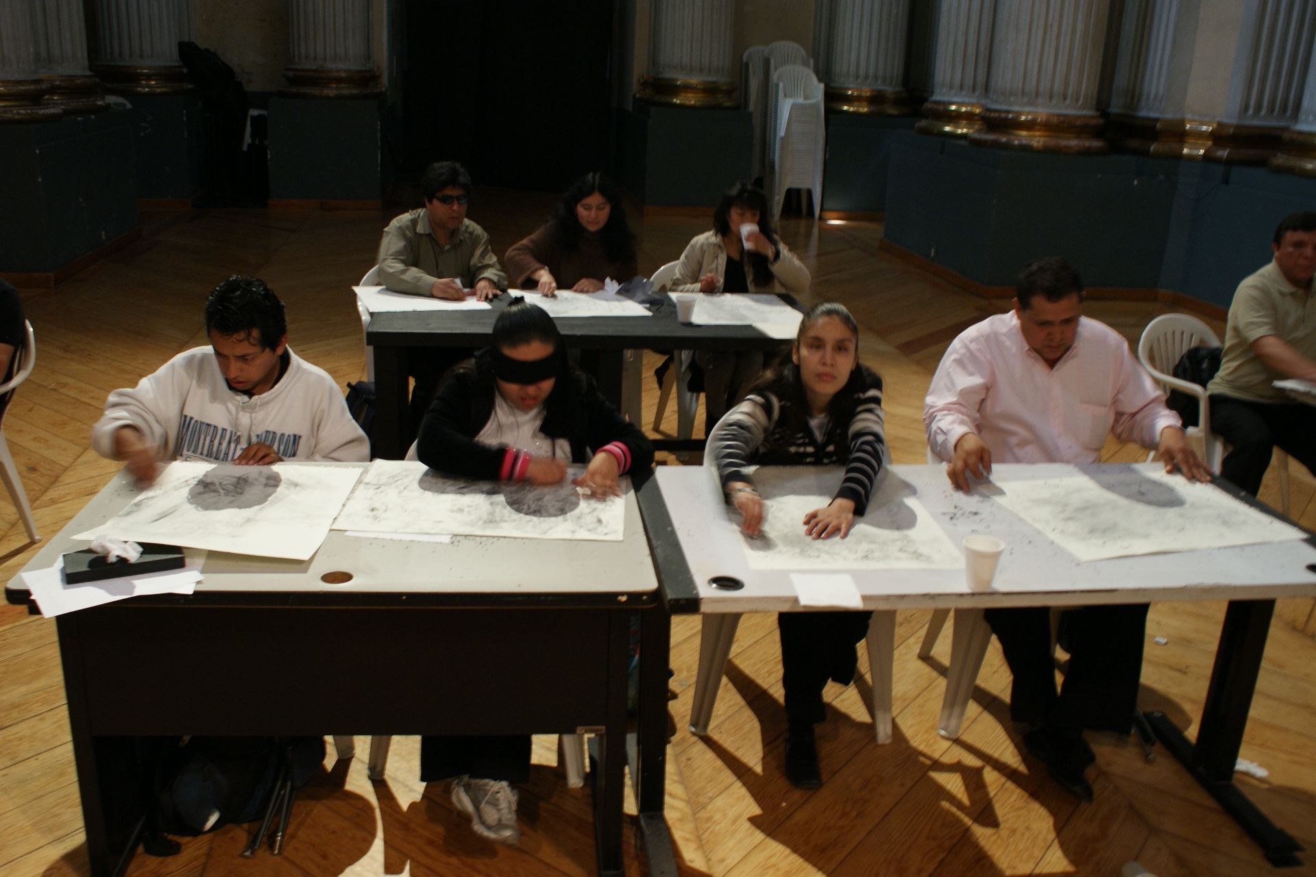 Conceptual Art Workshop for the Blind - Erased Drawing Exercise