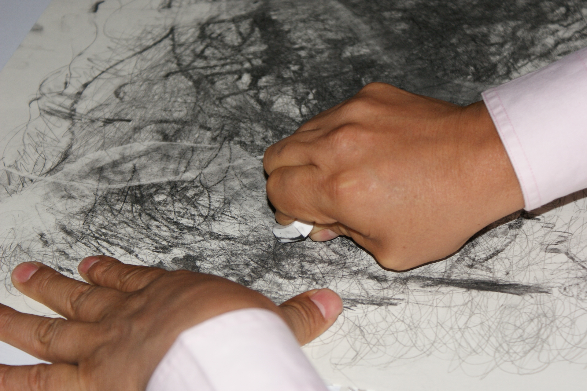 Conceptual Art Workshop for the Blind - Erased Drawing Exercise