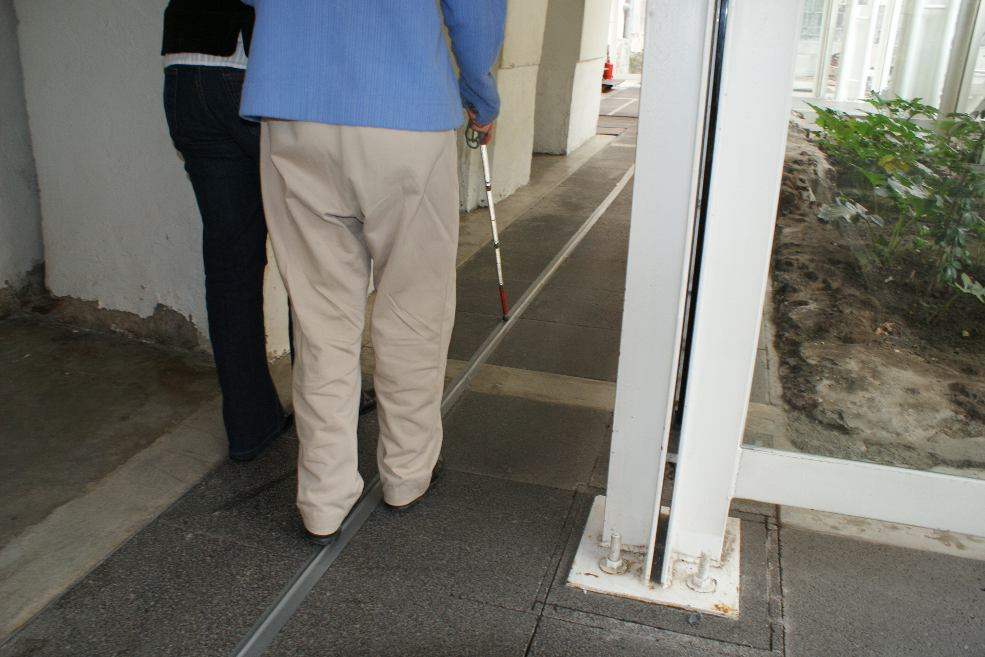 Conceptual Art Workshop for the Blind - Taped Rope to Help Guide Students