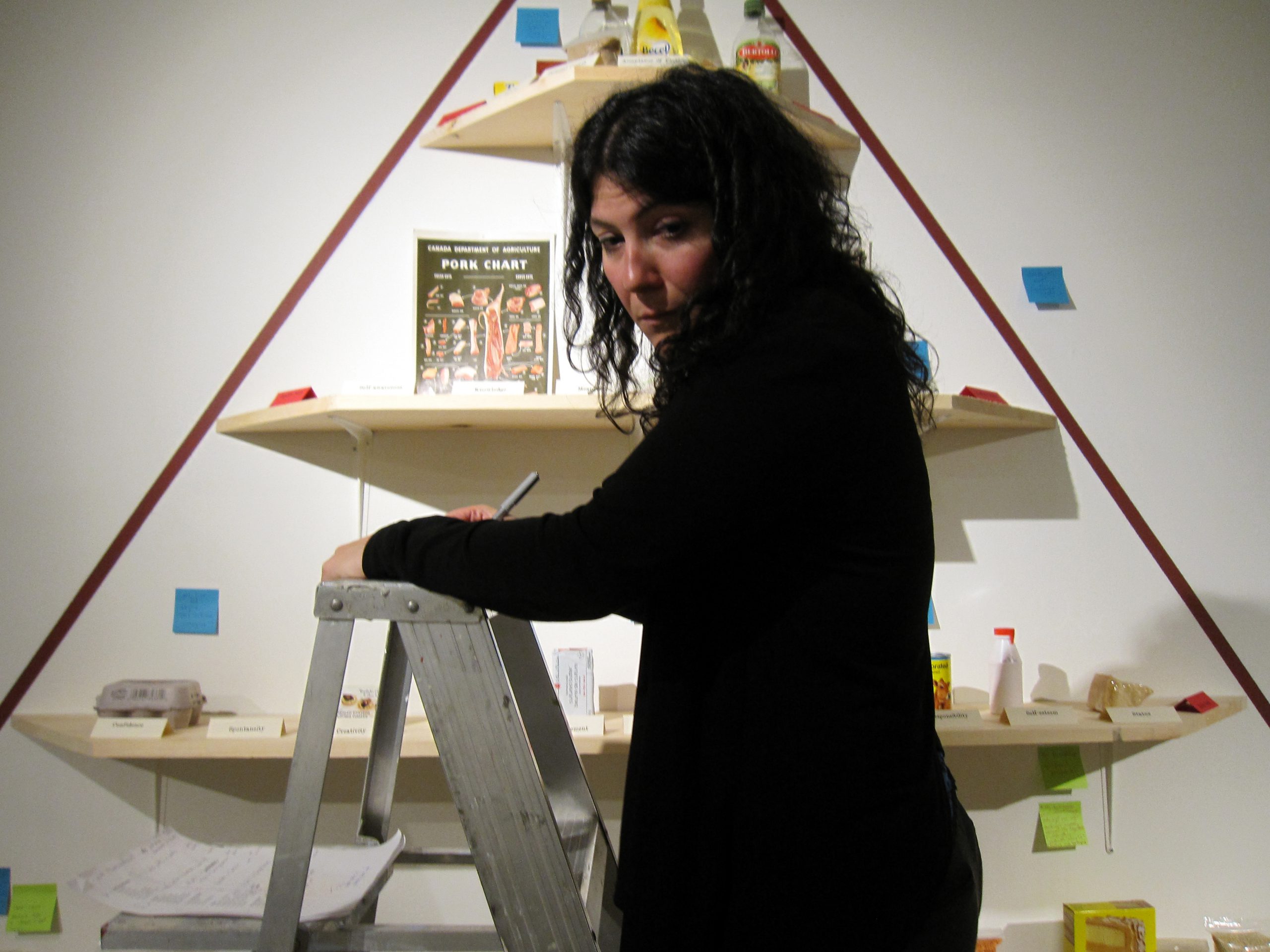 Placing food on the higher shelves